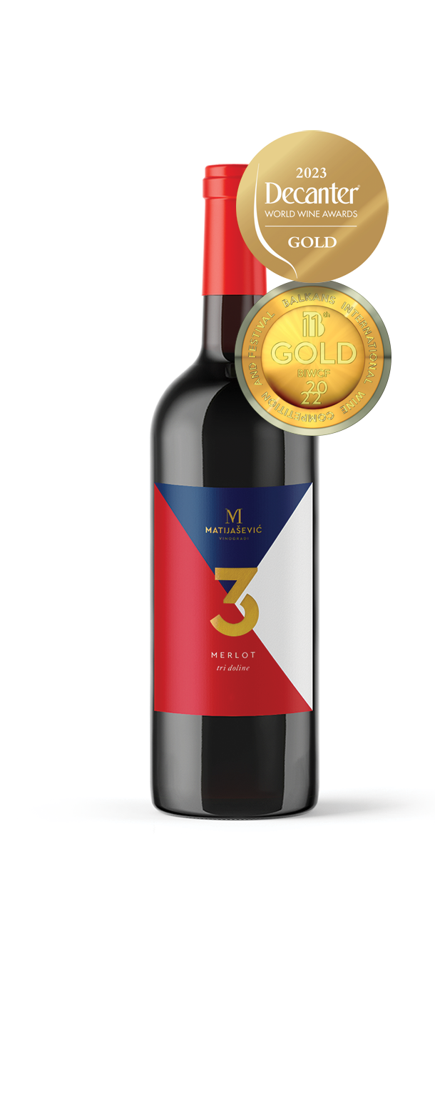 Matijašević Tri Doline Merlot 2020 – Rotwein von Matijašević, Fruška Gora, Serbien