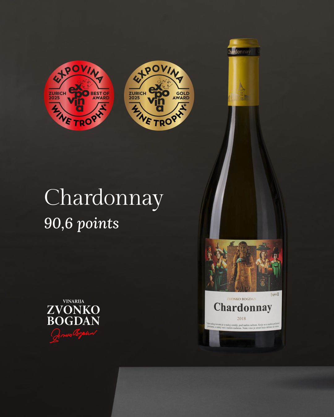 Zvonko Bogdan Chardonnay – Weisswein von Zvonko Bogdan, Subotica, Vojvodina, Serbien