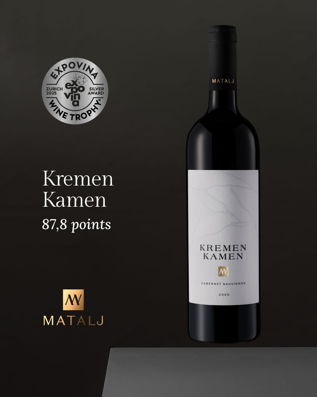 Matalj Kremen Kamen Cabernet Sauvignon 2020 – Rotwein von Vinarija Matalj, Negotin Krajina, Ostserbien